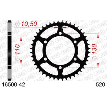 注文コード:16546200 リアスチールスプロケット 520-42 16500-42 AFAM(アファム)