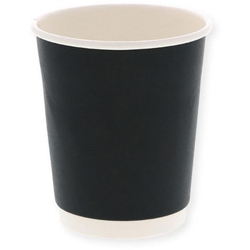 二重断熱カップ 黒無地 8オンス(240ml) 80mm口径 cotta