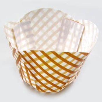 フラワーカップKM7-35A(チェック茶) cotta