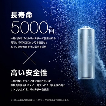 注文コード:18712079 モバイルバッテリー 9000mAh PD 最大45W 入出力(USB Type-C×1) 出力(USB-A×1) ナトリウムイオン電池 - エレコム