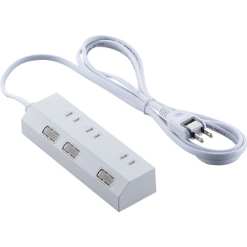 注文コード:17506189 電源タップ 延長コード 3個口 2P マグネット 個別スイッチ 雷ガード ほこり防止シャッター 極性対応 コンセント - エレコム