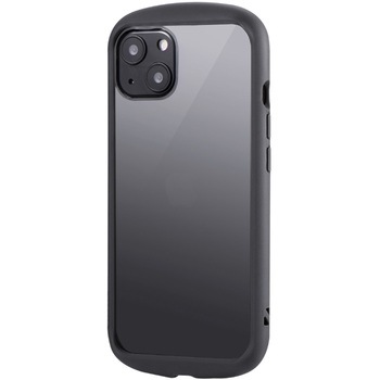 注文コード:17572515 (簡易包装)iPhone 13 耐衝撃ハイブリッドケース「Cleary」 グラファイト MSソリューションズ