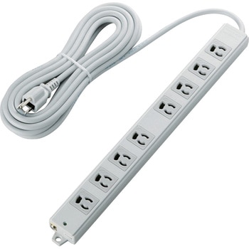 注文コード:17983516 電源タップ 3P 8個口 マグネット付 抜け止め 雷サージ防止 固定用フック穴付き 熱に強い二重構造 工事用 RoHS OAタップ - エレコム