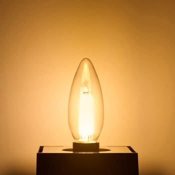 注文コード:18340056 フィラメントLED電球シャンデリアC/D 長寿命設計 飛散防止コーティング採用 クリアタイプ エジソンランプ 電球色 - ELPA