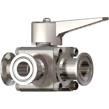 SUS316L手動3方ボールバルブ PK=PTFE ヘルール 大阪サニタリー