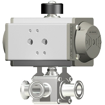 SUS316L自動3方ボールバルブ PK=PTFE ヘルール 大阪サニタリー