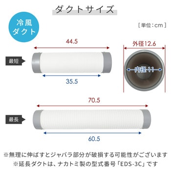 注文コード:75680091 スポットエアコン 冷暖タイプ 2Way 排熱ダクト付き 単相100V キャスター付き - YAMAZEN(山善)