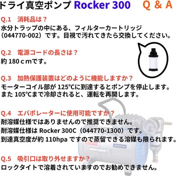 注文コード:19951016 ドライ真空ポンプ Rocker 300型 - SIBATA(柴田科学)