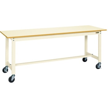 軽量作業台(KS/200kg/ポリエステル天板/H740/キャスター付/直進安定金具無) サカエ