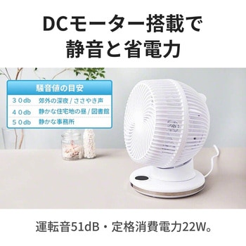 注文コード:25247558 上下左右首振り サーキュレーター 風量12段階 最大風速7.5m/s DCモーター リモコン付 適用畳数32畳 - スリーアールソリューション