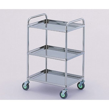 注文コード:25475495,25475504 とっても静かな枠付き回診車(引出し無) ナビス(アズワン)