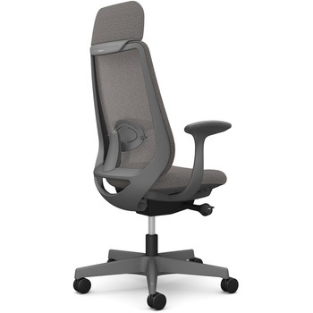 注文コード:26213804 ポータムシリーズ/固定肘/背メッシュ/EXスタンダードタイプ/ダークグレーボディ/ハンガー無/ランバー有/ナイロンキャスター オカムラ(岡村製作所)