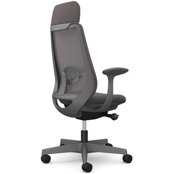 注文コード:26213847 ポータムシリーズ/固定肘/背メッシュ/EXスタンダードタイプ/ダークグレーボディ/ハンガー無/ランバー有/ナイロンキャスター オカムラ(岡村製作所)