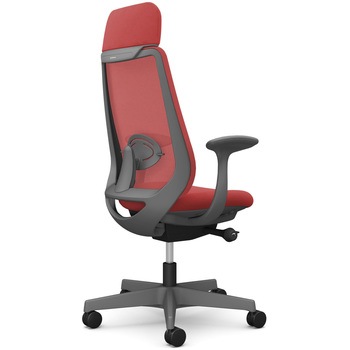 注文コード:26213899 ポータムシリーズ/固定肘/背メッシュ/EXスタンダードタイプ/ダークグレーボディ/ハンガー無/ランバー有/ナイロンキャスター オカムラ(岡村製作所)