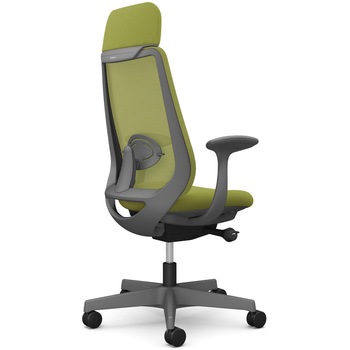 注文コード:26213917 ポータムシリーズ/固定肘/背メッシュ/EXスタンダードタイプ/ダークグレーボディ/ハンガー無/ランバー有/ナイロンキャスター オカムラ(岡村製作所)