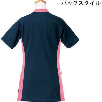 注文コード:26336566,26336575,26336584,26336600,26336609,26336618 半袖スクラブジャケット レディース ネイビー×コーラル R8947-13シリーズ ヤギコーポレーション