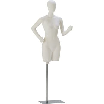 注文コード:31836246 婦人ベーシックトルソ 頭付 スポーツアームタイプ 白艶消し塗装 サンクリエイト