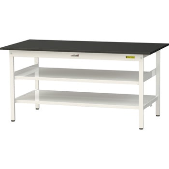 注文コード:34657275 ワークテーブルLABシリーズ 固定式 中間棚・全面棚板付 ケミテクト天板 H740mm ヤマテック