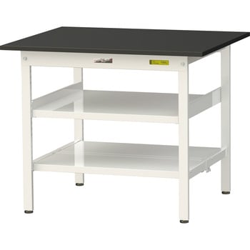 注文コード:34657300 ワークテーブルLABシリーズ 固定式 中間棚・全面棚板付 ケミテクト天板 H740mm ヤマテック