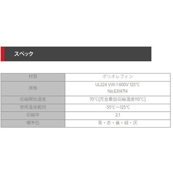 注文コード:34690765,34690774,34690783,34690792,34690801,34690817,65501415,65501433,65501458,65501476 カラー収縮チューブ(青) - デンカエレクトロン