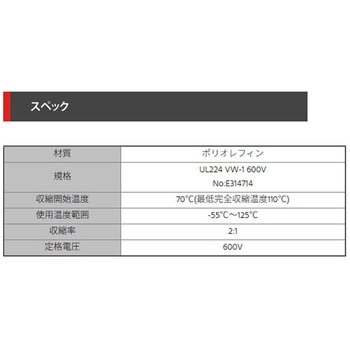 注文コード:34691002,34691011,34691027,34691036,34691045,34691054,65501625,65501643,65501668,65501686 収縮チューブ(白) - デンカエレクトロン