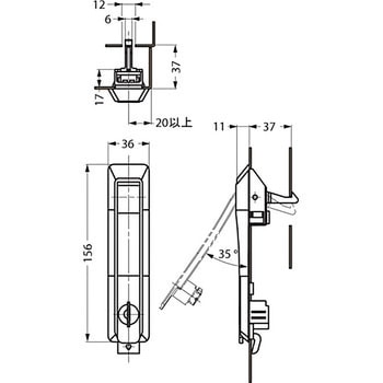 注文コード:37870375,37870384 フック付ハンドル 407-94型 LAMP(スガツネ工業)