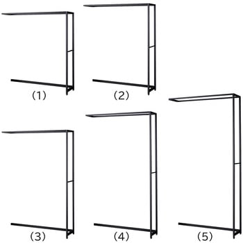 注文コード:41636737,41636746,41636755,41636764,41636780 シリーズ什器「ラテラル・ロコ」BLACK W120cm D35cm 連結用 ストア・エキスプレス