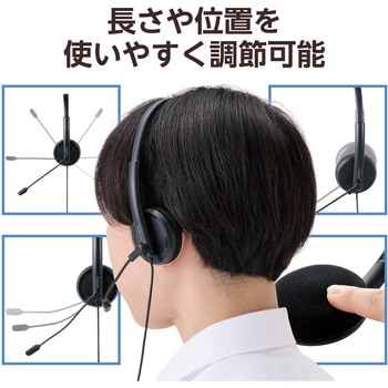 注文コード:44347469 ヘッドホン ヘッドセット マイク付き 有線 Φ3.5mm4極ミニプラグ オーバーヘッドタイプ ミュートスイッチ付き 単一指向性 ノイズキャンセリング ステレオ テレワーク WEB会議 オンライン授業 ブラック - エレコム