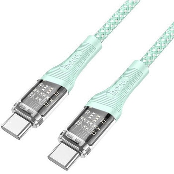 注文コード:44808489 hoco U111 スケルトン Type-C to Type-Cケーブル グリーン バーリーデータ