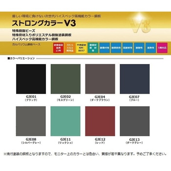 【オーダー】カラーガルバリウム鋼板 つや消し (ストロングカラーV3) 厚み0.35mm×幅914mm 巻きコイル 長さ指定可能 千代田鋼鉄工業