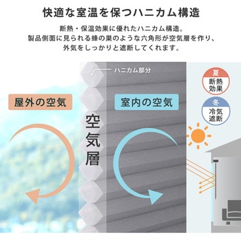 注文コード:46195330,46195339,46195348 自由に幅詰め可能!フリーカットハニカムブラインド 73×110cm (採光タイプ) ホームテイスト