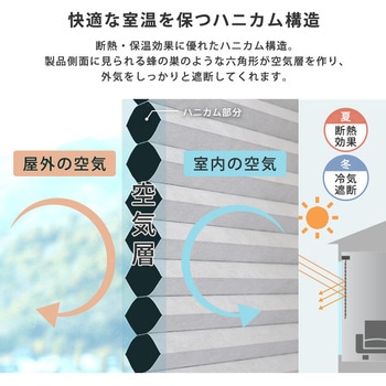 注文コード:46195375 自由に幅詰め可能!フリーカットハニカムブラインド 45×110cm (遮光タイプ) ホームテイスト