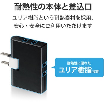 注文コード:49322927,49322936 電源タップ 3個口 2P 薄型 スイングプラグ トリプルタップ 分配タップ コンセント - エレコム