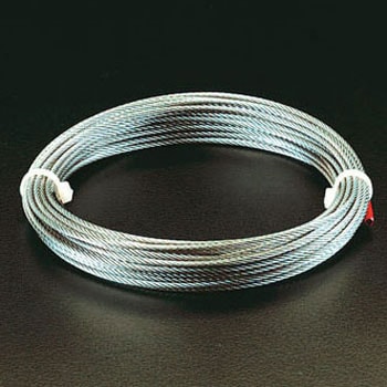 0.81mmx 5m/7x7 ワイヤーロープ(ステンレス/クリップ付) エスコ