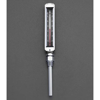 EA727AD-28 0-100℃/100mm 温度計・平型保護枠付(直型) エスコ 50189816