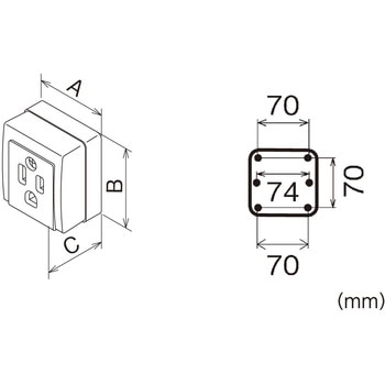 注文コード:50460944 AC250V/30A 角型コンセント(接地2P) エスコ
