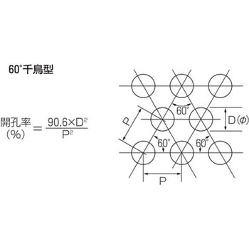 注文コード:50660024 500x 500x2.0mm/ 6mm パンチングメタル(アルミ製) - エスコ