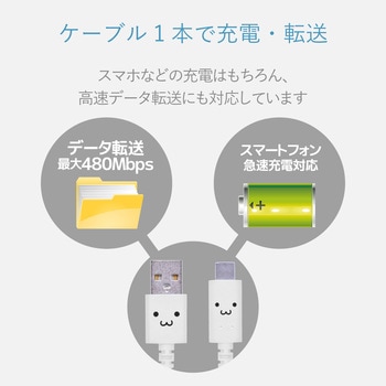 注文コード:51957938,51957947,51957956,51957965,51957974,51957983,51957999,51958008 USBケーブル A-C USB2.0準拠 難燃性 タイプC スマートフォン タブレット - エレコム