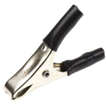 ミューラー BU-40A-0 わに口クリップ 15A 19mm, 黒、シルバー MUELLER ELECTRIC