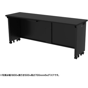 注文コード:55029277 デスク_eシリーズ/ブラック×ブラック サンワサプライ