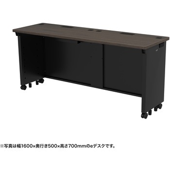 注文コード:55037939 デスク_eシリーズ/木目×ブラック サンワサプライ
