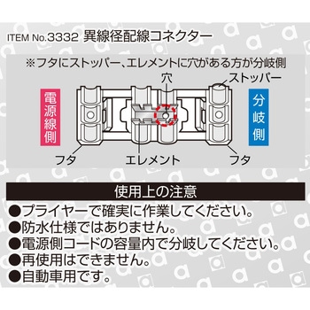 注文コード:55142947 異線径配線コネクター - エーモン