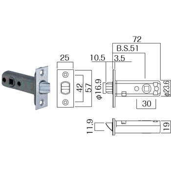 注文コード:57048496 取替用8STチューブラHT26長座内締錠(チューブララッチ+HT26長座セット) GIKEN(川口技研)