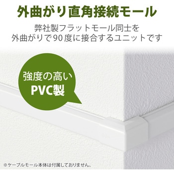 注文コード:58763121 配線カバー モール 接続ユニット 出ズミ 【 壁用 フラットモール LD-GAF2MWH 専用 】 - エレコム
