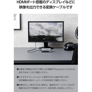注文コード:59328425 USB-C HDMI 変換ケーブル 2m 柔らかく取り回しやすい 4K/60Hz対応 ミラーリング 映像出力 - エレコム