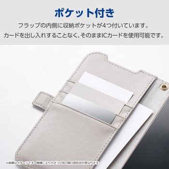注文コード:60161240 AQUOS wish5 (SH-52F) ケース レザー 手帳型 マグネット 衝撃吸収 スタンド機能付 ハンドストラップ付 - エレコム
