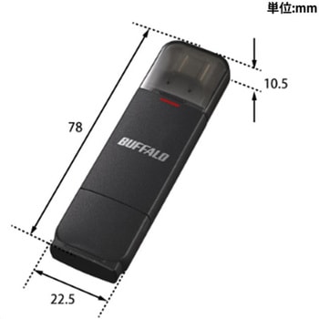 注文コード:60222185 USB3.2(Gen2)Type-C/Aコネクター両対応中低速帯スティック250GBブラック BUFFALO(バッファロー)