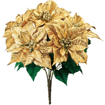 注文コード:60311785 フォイルポインセチアブッシュ5輪 MAGIQ(東京堂)