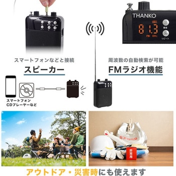 注文コード:60665861 その場で録音再生できる多機能ポータブル拡声器 サンコー