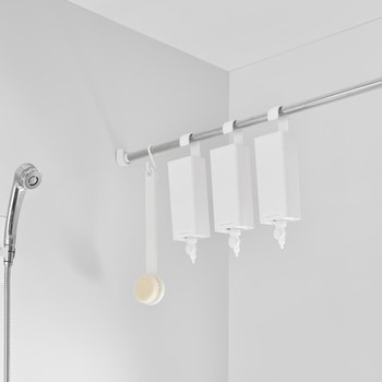 注文コード:60904929 引っ掛けバスルーム詰め替えパウチディスペンサー収納ホルダー タワー S ホワイト 山崎実業